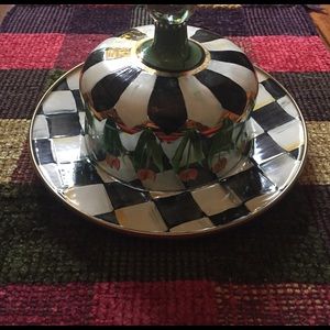Mackenzie Childs Cheese Dome and Plate-Home Decor