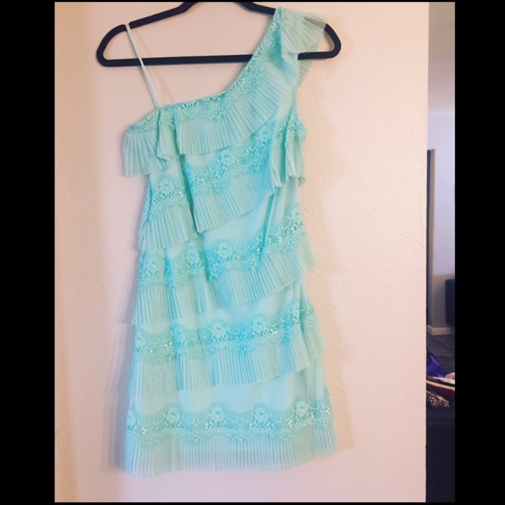 BCBG fitted ruffle dress