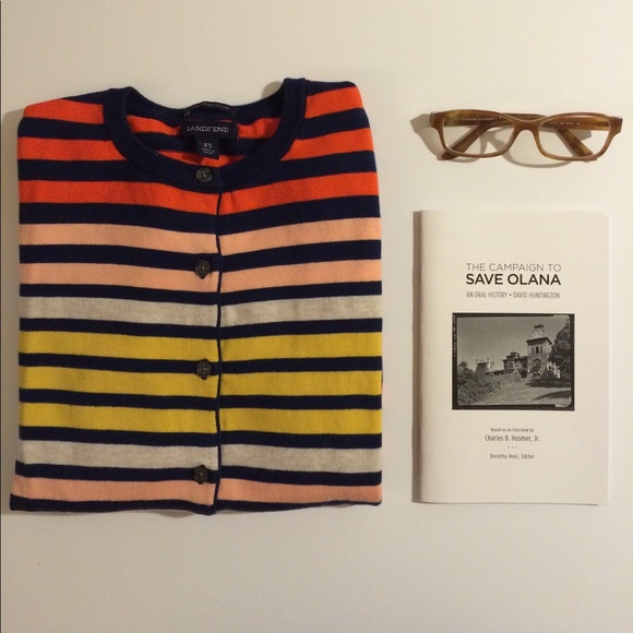 Lands' End Sweaters - Lands' End Striped Cardigan