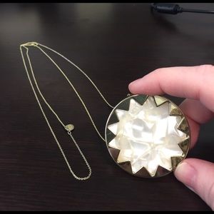 House of Harlow long gold, ivory sunburst necklace