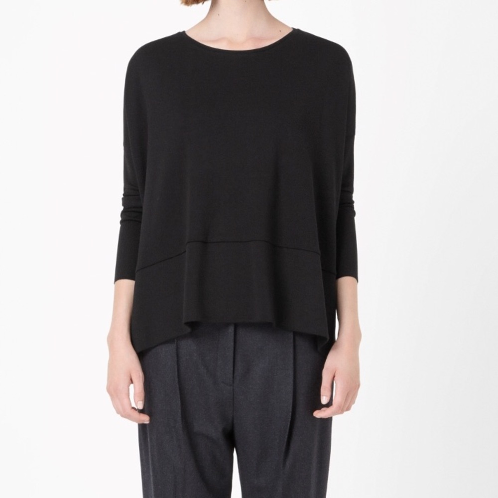 COS dropped shoulder top in black