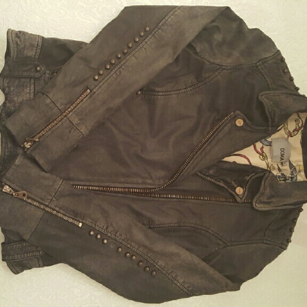 Doma Studded MOTO Leather Jacket