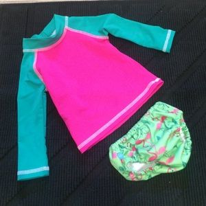 Never Worn! Honest Company swim shirt & diaper