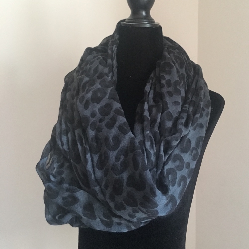 Animal print infinity scarf sheer