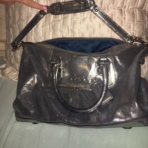 Shimmery Silver Coach Purse