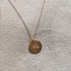 14k Gold Sun and Moon Pendant Necklace