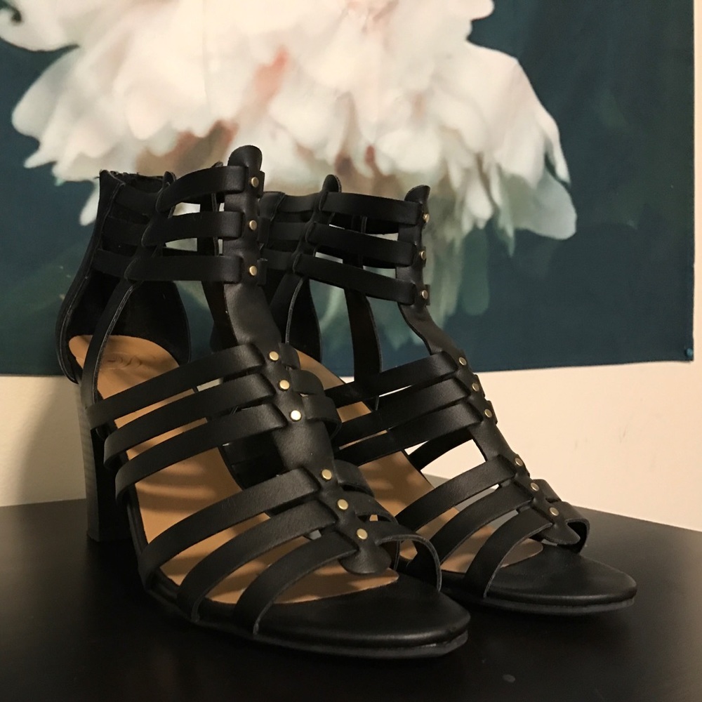 Lulu's Caged Black Heels