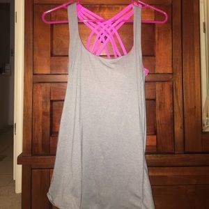 Gray Lululemon Tank with Pink Built In Bra