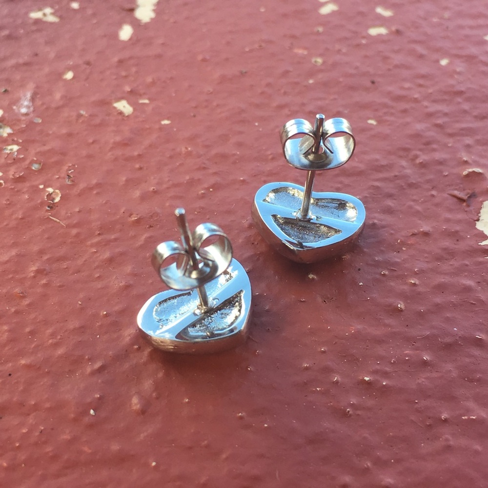Stainless Steel Heart Ring and Earring Set - Picture 5 of 5