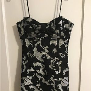Milly black mini cocktail dress with bow detail