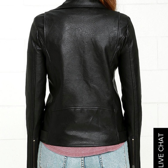 Black vegan leather jacket *NEW WITH TAGS* - Picture 3 of 6