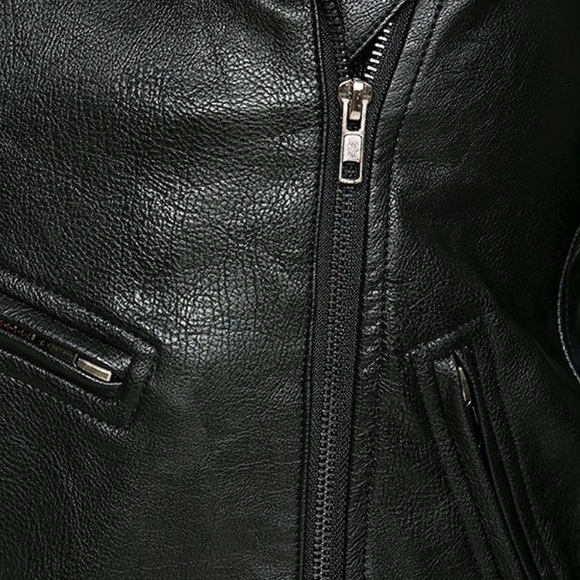 Black vegan leather jacket *NEW WITH TAGS* - Picture 5 of 6