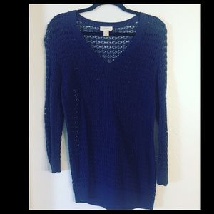 Navy crochet sweater