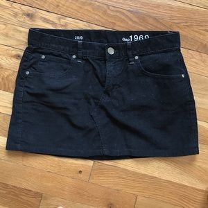 Corduroy Black Mini Skirt