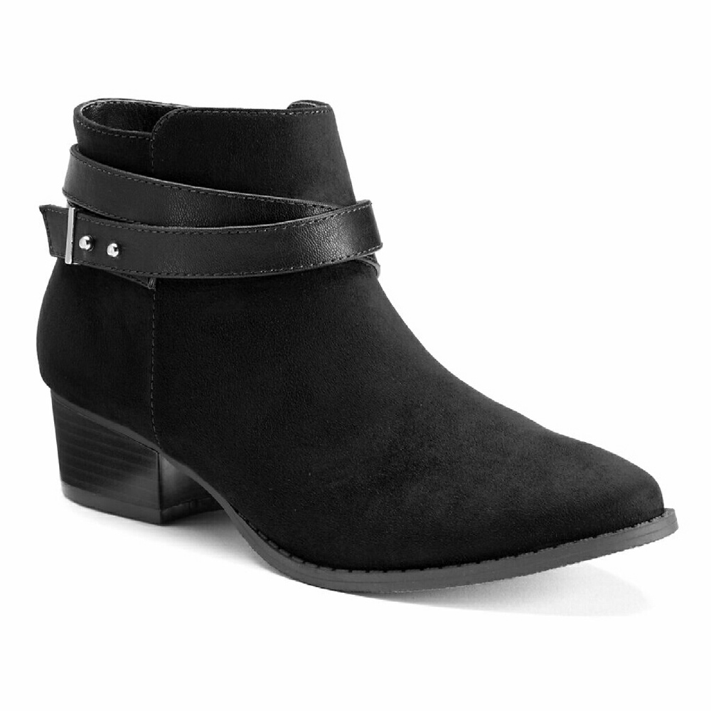 Lauren Conrad Black Faux Leather Ankle Boots