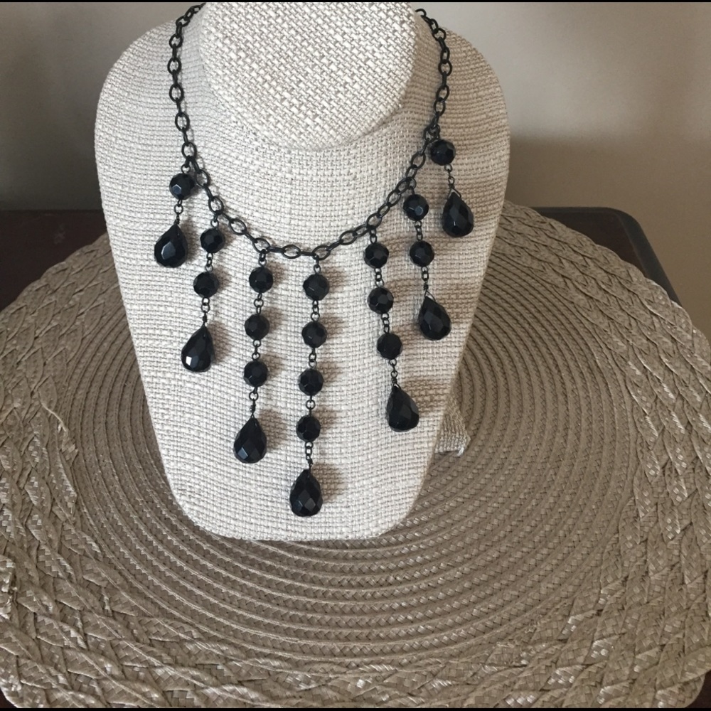 Black Beaded Necklace