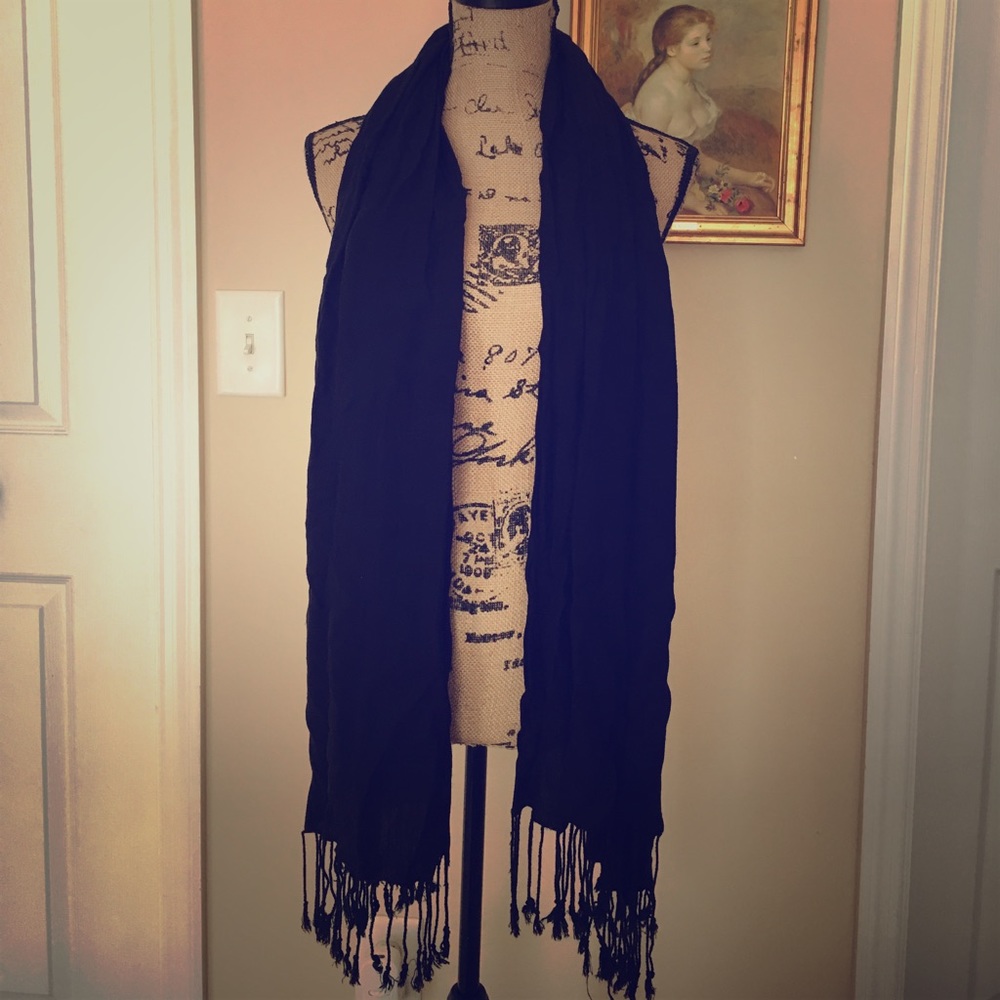 Black Fringe Scarf