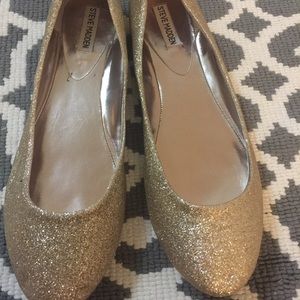 Steve Madden P-Heaven Gold Glitr Ballet Flats