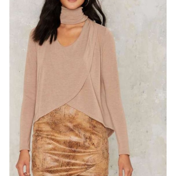 Nasty Gal Sweaters - Nasty Gal- Turtleneck Band Wrap Silhouette Top
