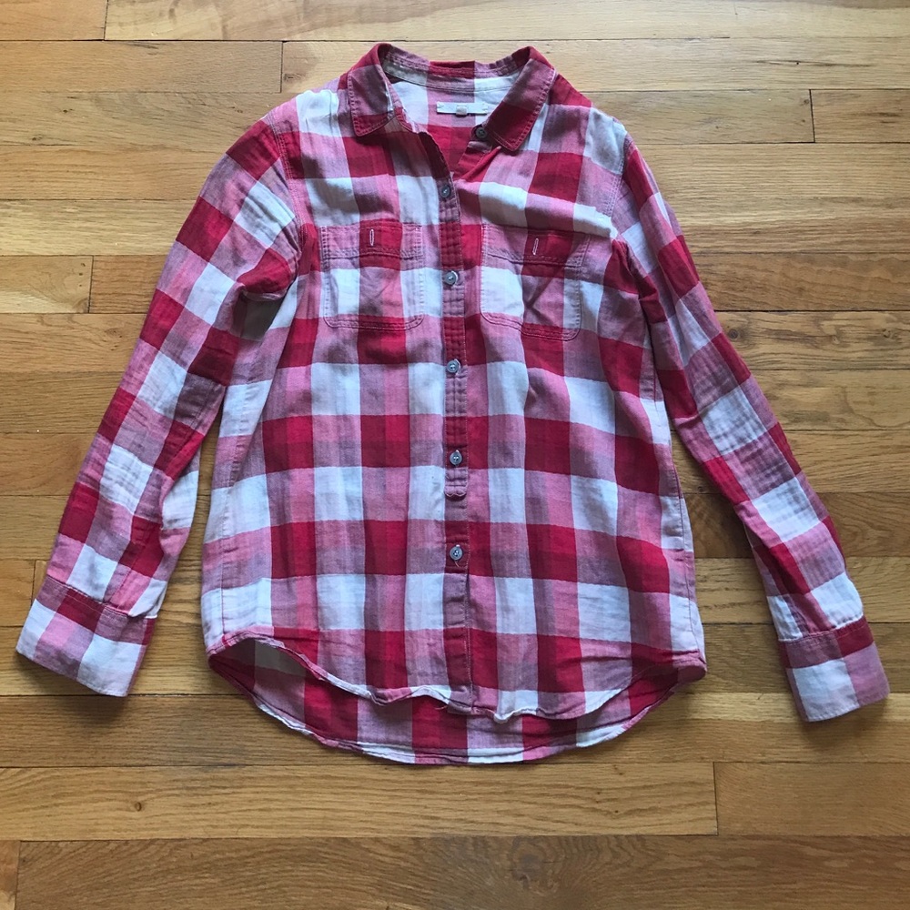 Red flannel button up shirt