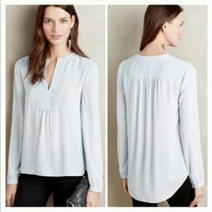 Anthropologie HD in Paris Blue Thelma Blouse Anthropologie HD in Paris Blue Thelma Blouse