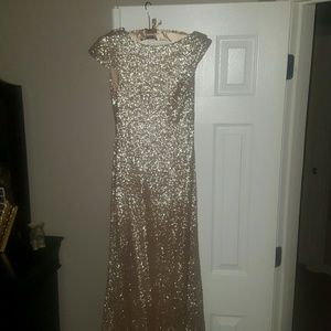 Sorella Vita Gold Sequin Bridesmaid Dress
