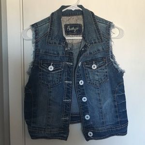 Cropped jean vest