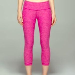 Lululemon Wunder Under Crop III - pink- size 6/8