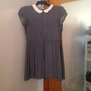 Blue mini polka dot dress