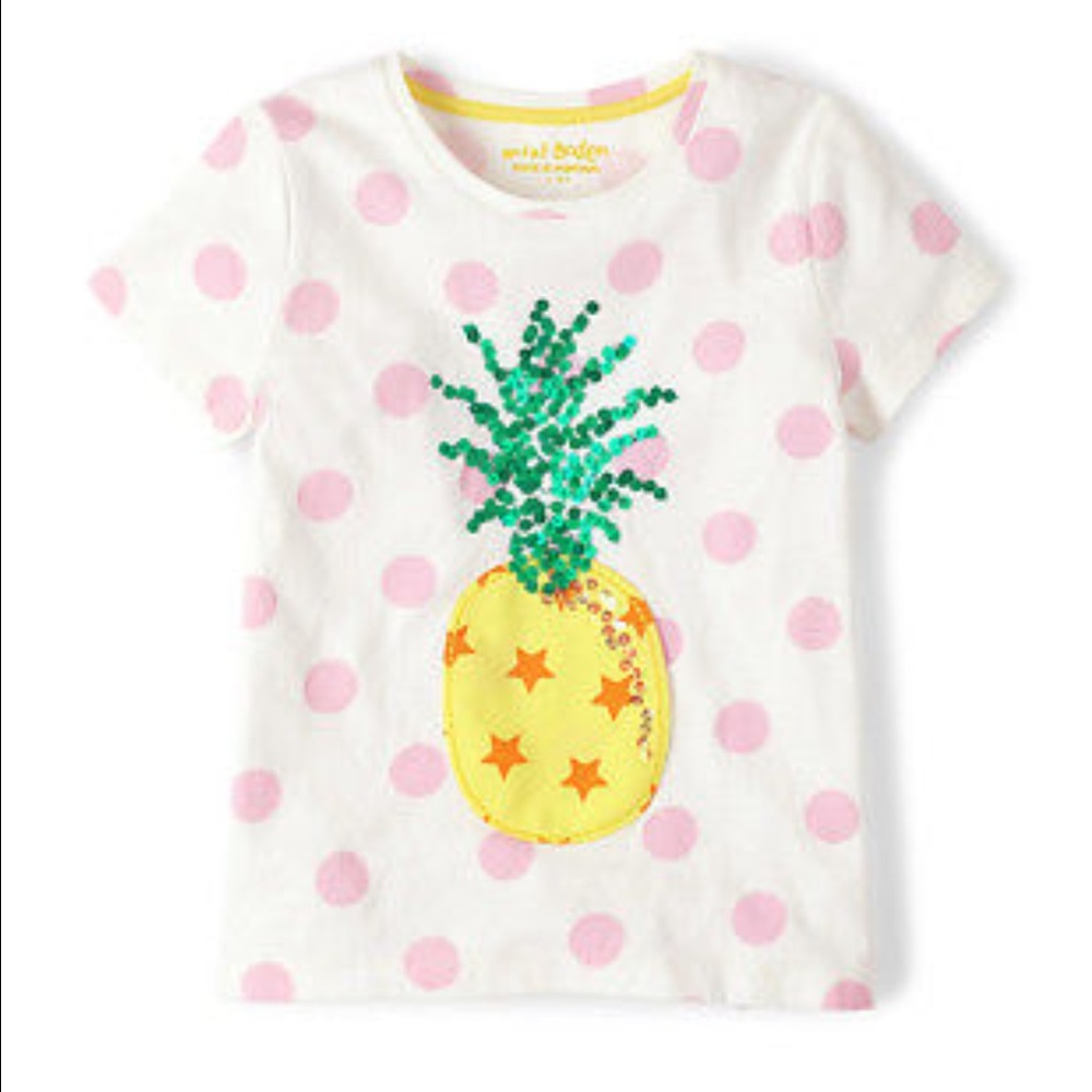 Mini Boden Girl's Appliqué Pineapple T-Shirt
