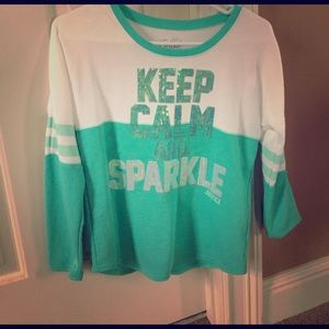 Blue and white girls shirt