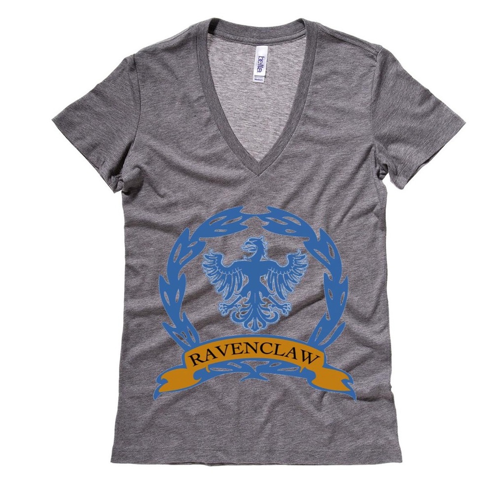 Harry Potter Ravenclaw Crest Grey V Neck