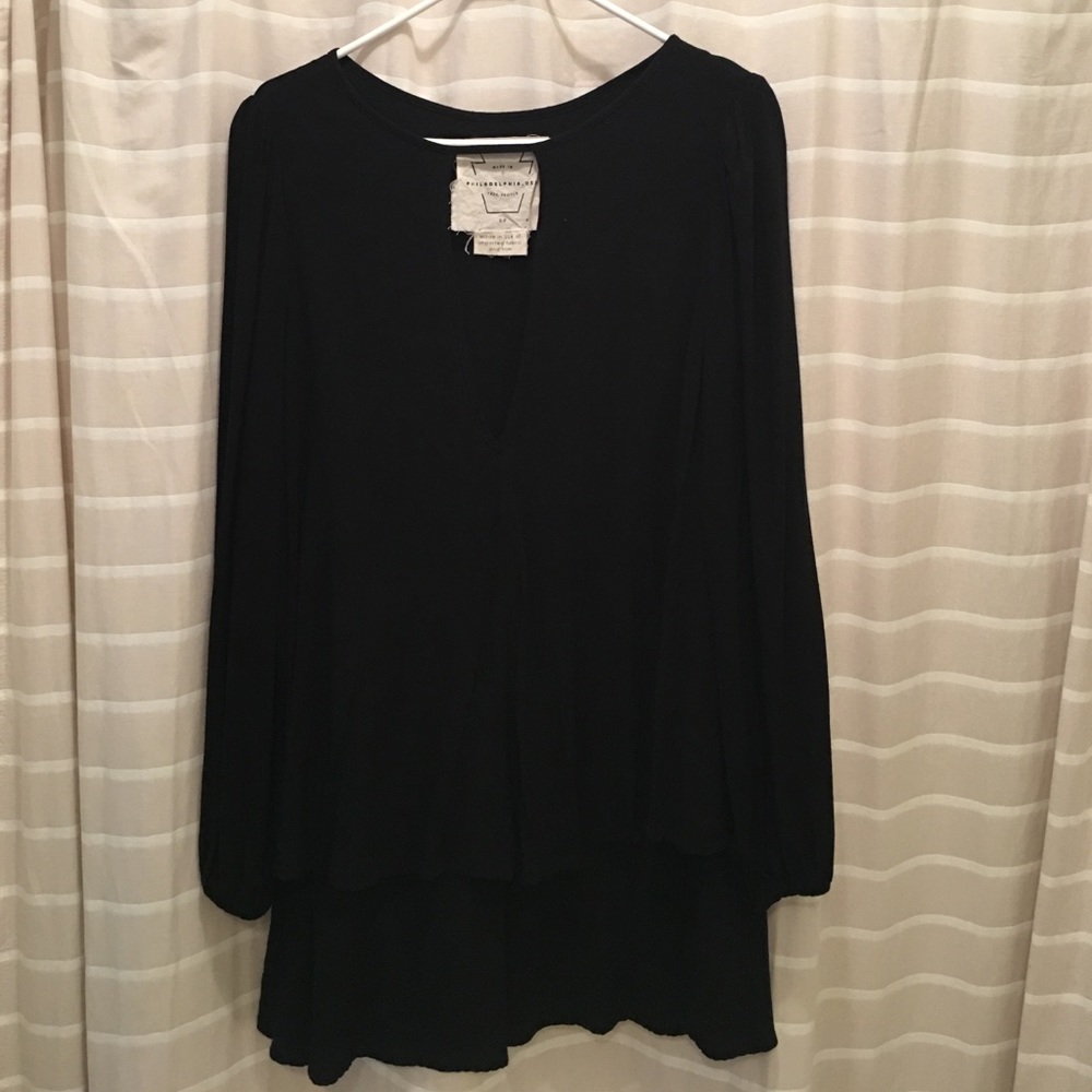 Free People Black Keyhole Shift Dress