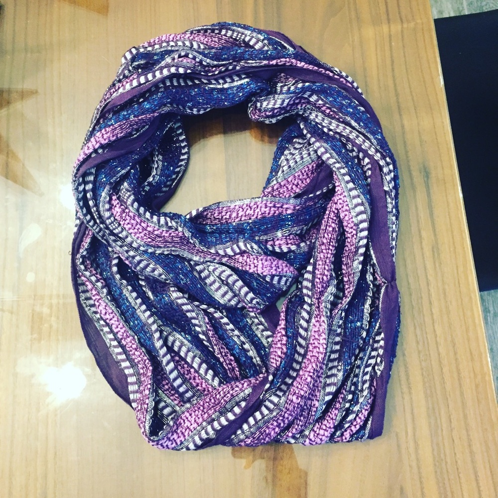 Purple and magenta circle scarf