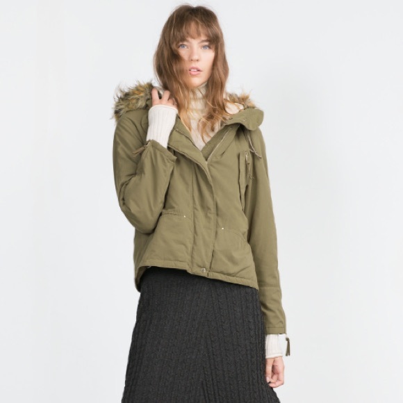 zara basic parka