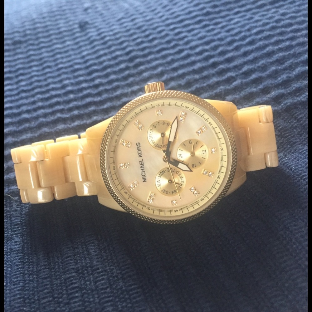 Michael Kors Acrylic & Mother Of Pearl Watch