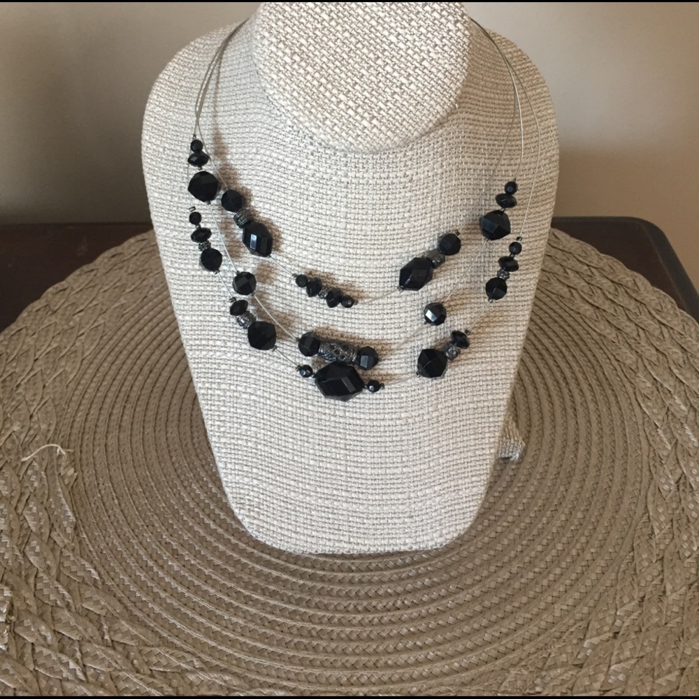 Black Beaded Necklace