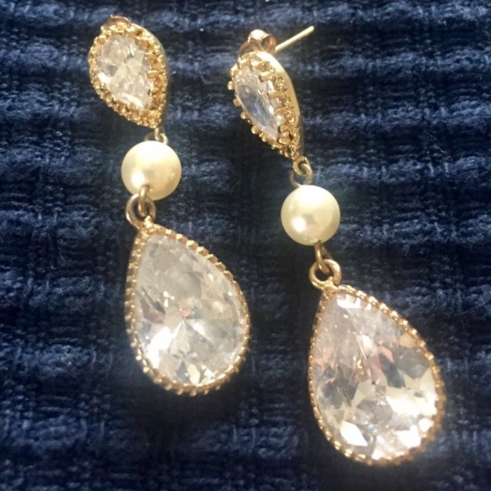 Crystal & Pearl Etsy Earrings