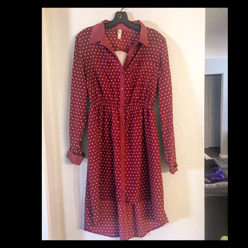 Polka dot high low dress