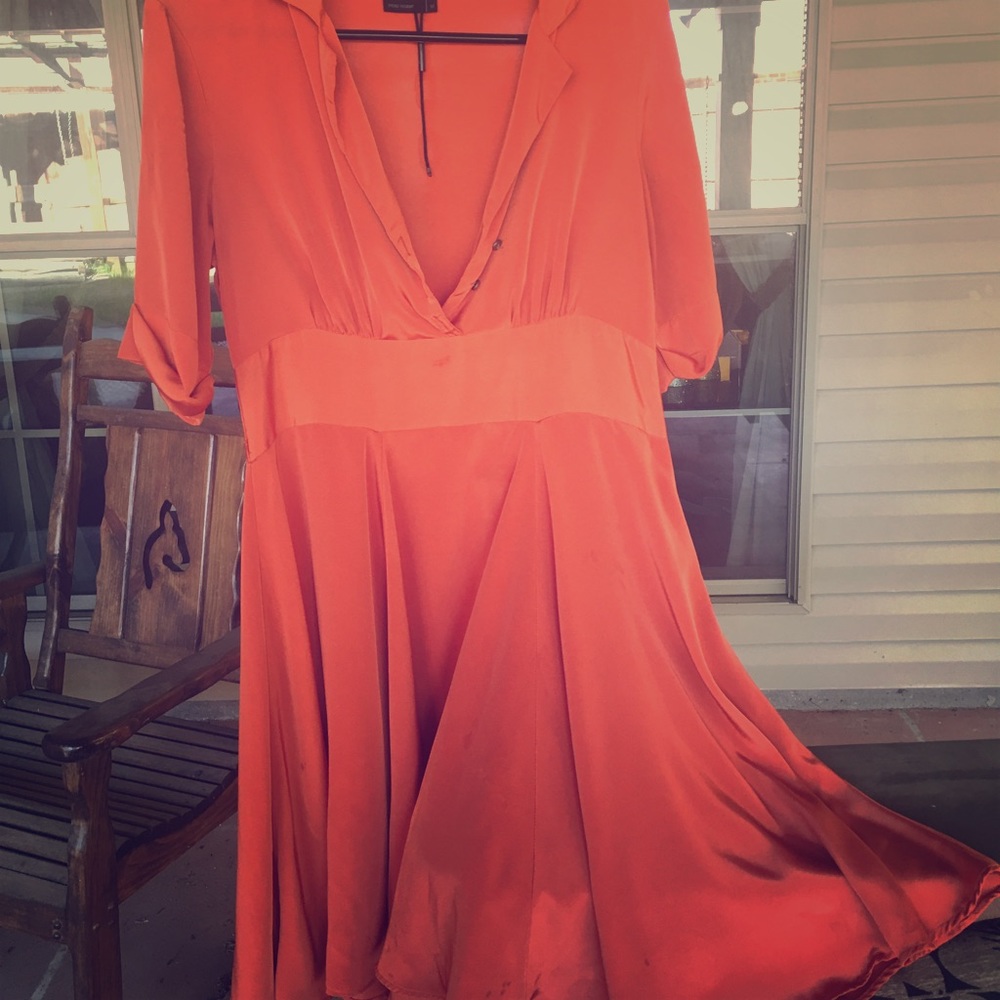 Burnt orange swing dress