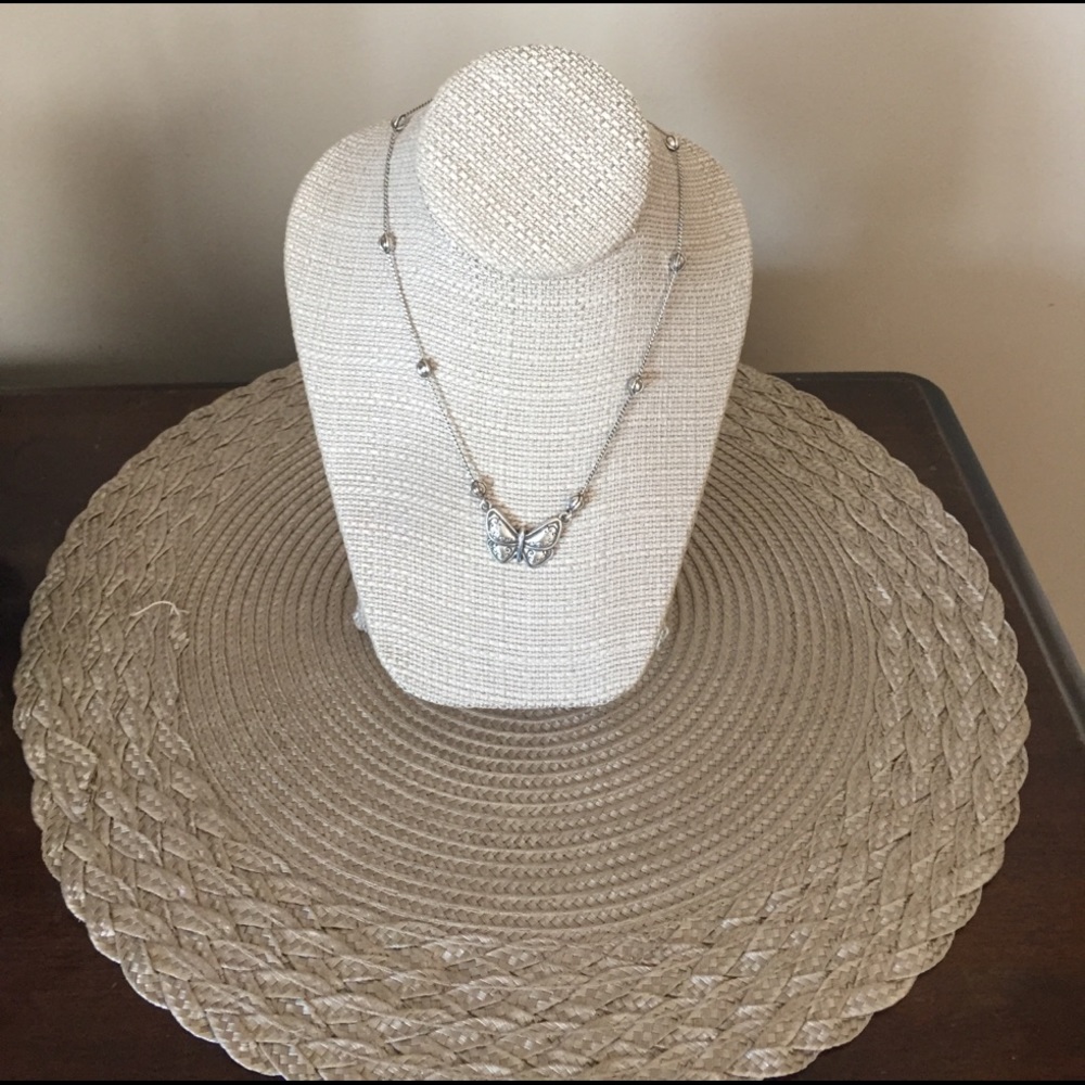Brighton Silver Beaded butterfly necklace