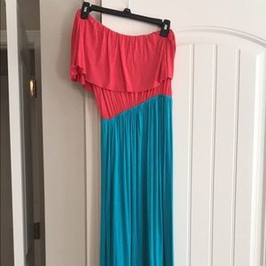 One shoulder maxi