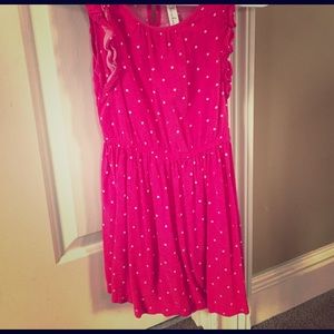 Pink and white polka dot dress