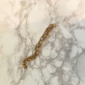 J.Crew gold and crystal link bracelet