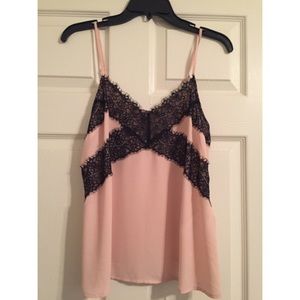 Pink and Black Lace Top