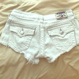 True religion white jean shorts