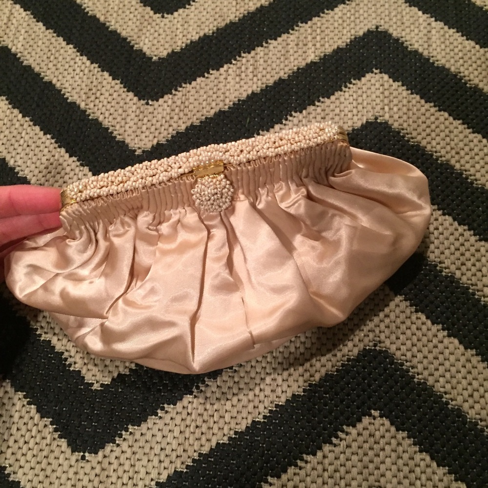 Satin / beaded evening bag