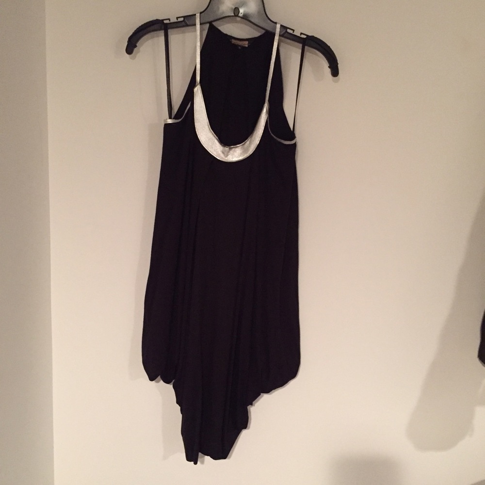 Leather detail dress/ shirt size P