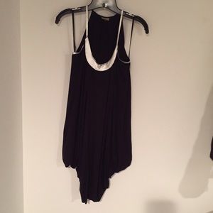 Leather detail dress/ shirt size P