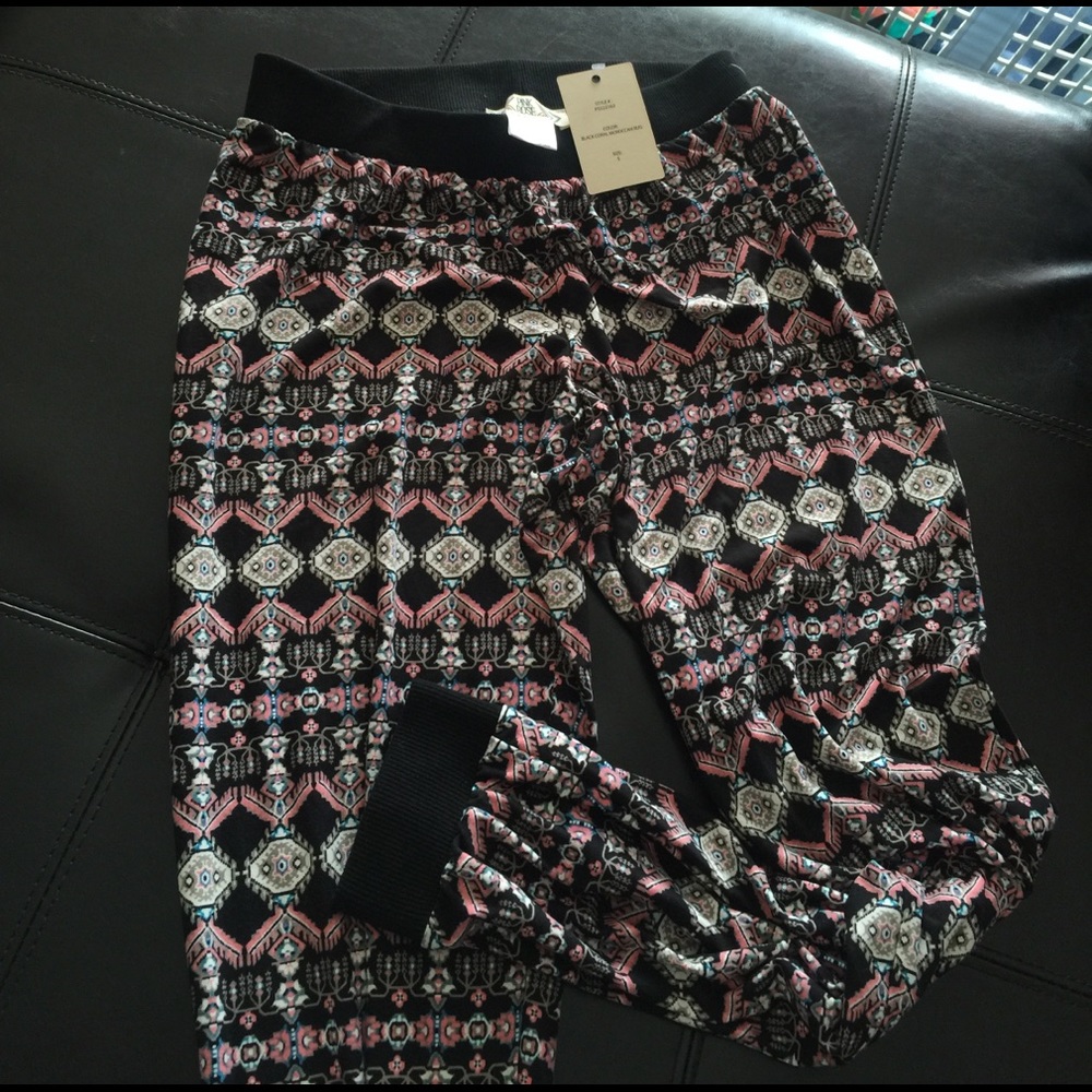 Pink rose sweat pants